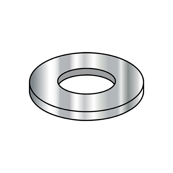 Flat Washer, For Screw Size 0X.016" , 18-8 Stainless Steel Plain Finish, 10000 PK