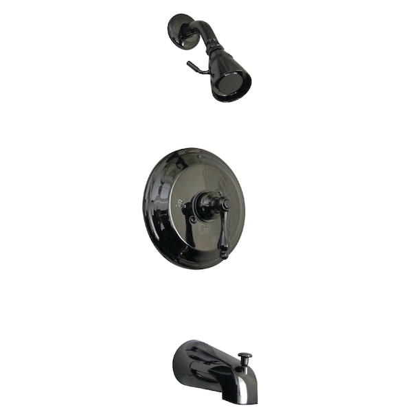 Tub and Shower Faucet, Black Stainless Steel, Wall Mount