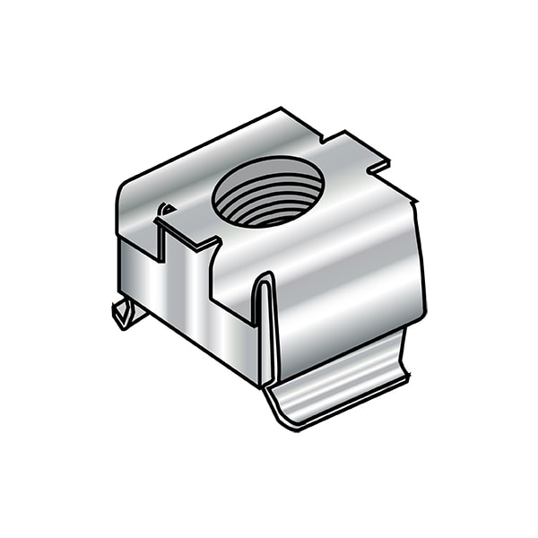 Cage Nut, #10-24, Square Shape, 18-8 Stainless Steel, Not Graded, 500 PK