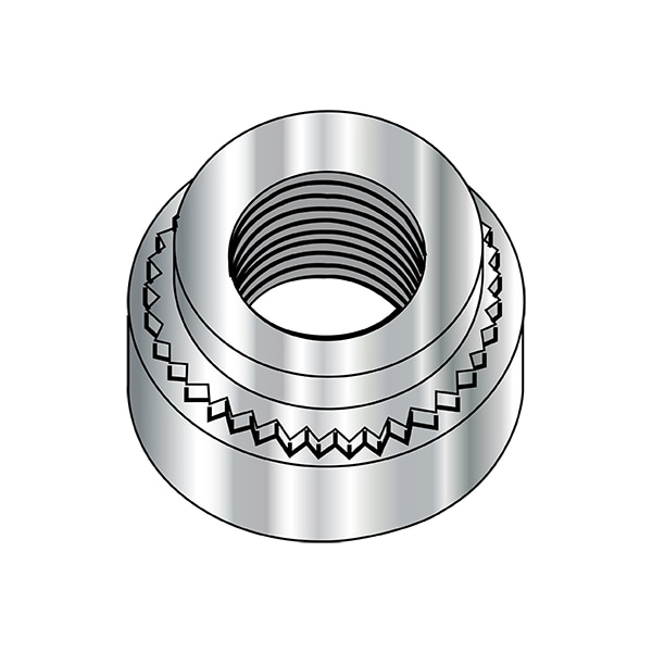 Self Clinching Lock Nut, #4-40, 18-8 Stainless Steel, Not Graded, Plain, 5000 PK