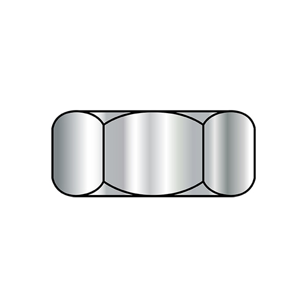 Hex Nut, 7/16"-20, Stainless Steel, Not Graded, Plain, 3/8 in Ht, 500 PK