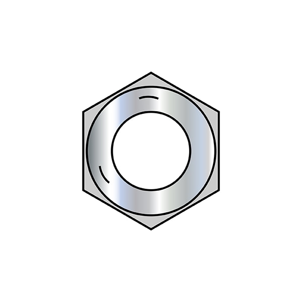 Hex Nut, 7/8"-9, Steel, Grade 5, Zinc Plated, 3/4 in Ht, 250 PK