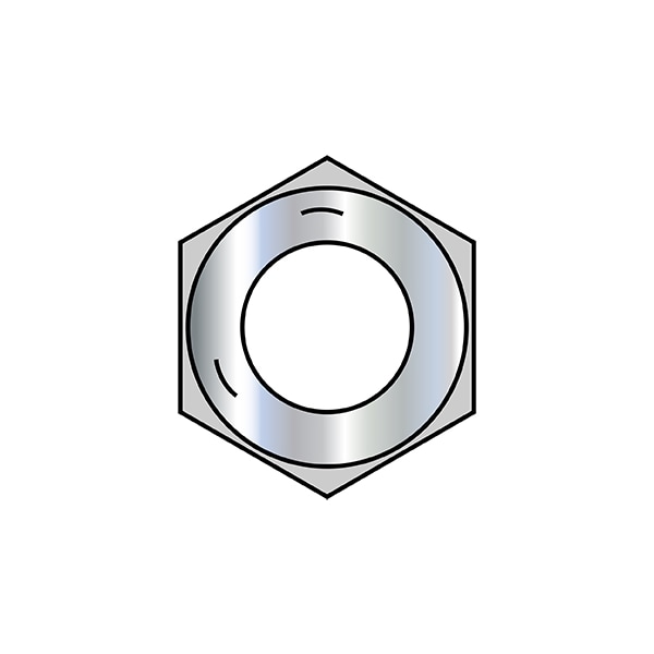 Hex Nut, 7/8"-14, Steel, Grade 5, Zinc Plated, 3/4 in Ht, 200 PK
