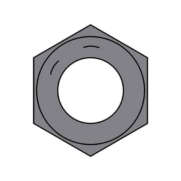 Hex Nut, 1-1/2"-6, Steel, Grade 8, Plain, 1-9/32 in Ht, 40 PK