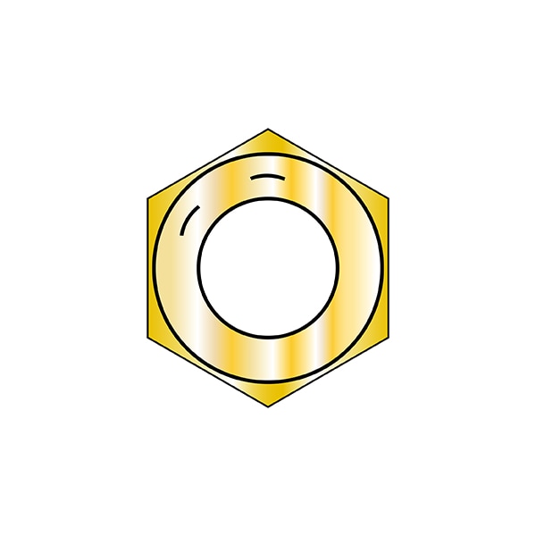 Hex Nut, 7/8"-9, Steel, Grade 8, Zinc Yellow, 3/4 in Ht, 250 PK