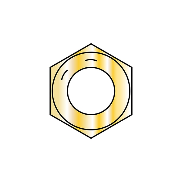 Hex Nut, 9/16"-18, Steel, Grade 8, Zinc Yellow, 31/64 in Ht, 600 PK