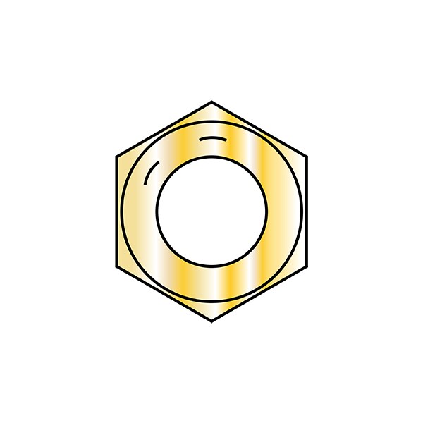 Hex Nut, 9/16"-18, Steel, Grade 8, Zinc Yellow, 31/64 in Ht, 500 PK