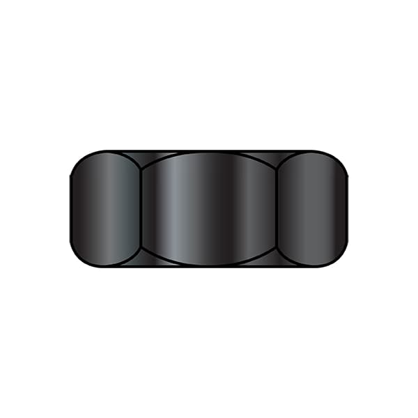 Hex Nut, 7/8"-9, Steel, Black Oxide, 3/4 in Ht, 100 PK