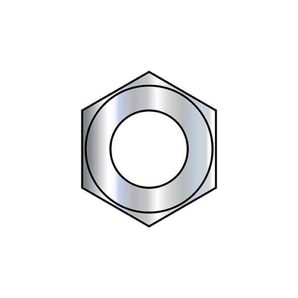 Hex Nut, 5/16"-18, Steel, Grade 2, Zinc Plated, 17/64 in Ht, 3000 PK