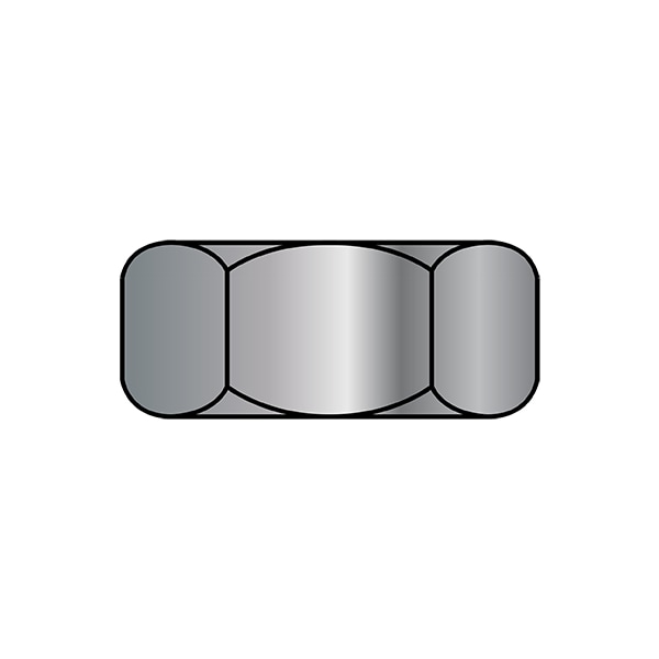 Hex Nut, 3/4"-10, Steel, Galvanized, 41/64 in Ht, 100 PK