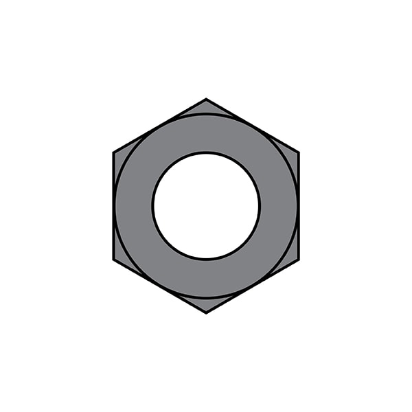Hex Nut, 7/16"-14, Steel, Plain, 0.365 to 0.385 in Ht, 700 PK