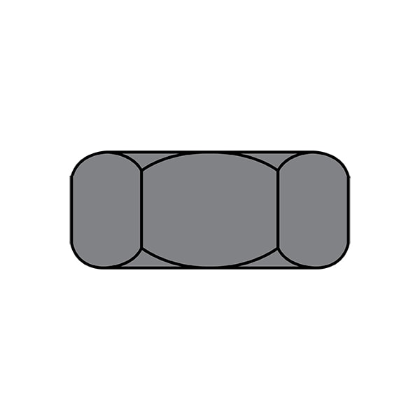 Hex Nut, 9/16"-12, Steel, Plain, 31/64 in Ht, 300 PK