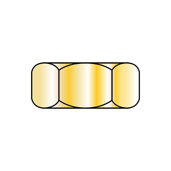 Hex Nut, 5/16"-18, Steel, Zinc Yellow, 17/64 in Ht, 2000 PK