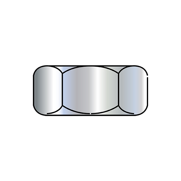 Hex Nut, 9/16"-12, Steel, Zinc Plated, 31/64 in Ht, 300 PK