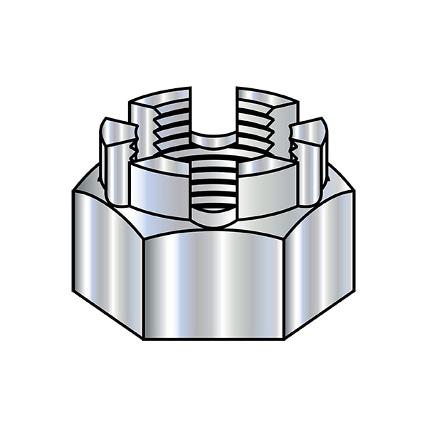 1-14 CASTLE NUTS GR5 ZINC, PK50