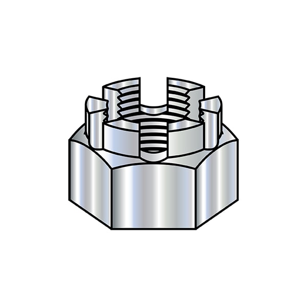 1-14 CASTLE NUTS ZINC, PK50