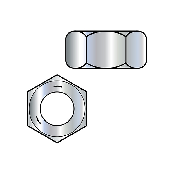 Hex Nut, 5/8"-11, Steel, Grade 5, Zinc Plated, 39/64 in Ht, 400 PK
