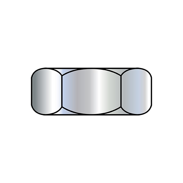 Heavy Jam Nut, 1"-8, Steel, Zinc Plated, 0.519 to 0.575 in Ht, 200 PK