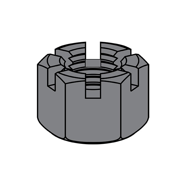 Hex Nut, 5/8"-11, Steel, Plain, 39/64 in Ht, 250 PK