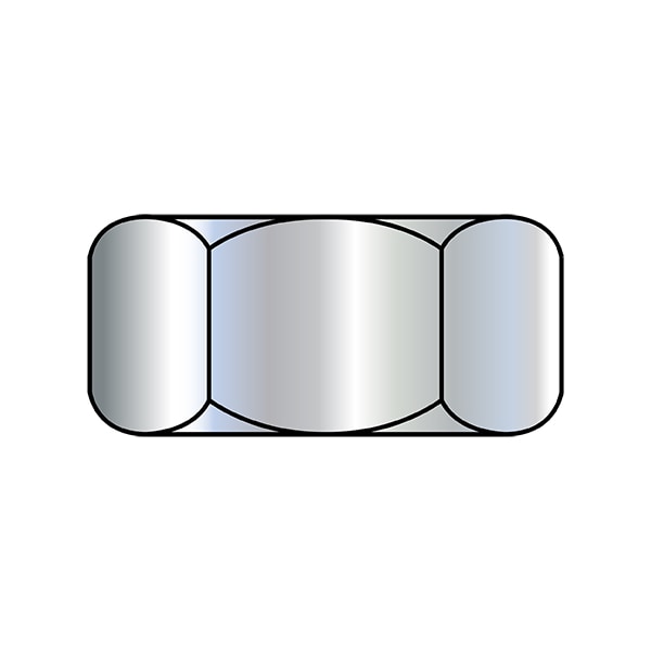 Hex Nut, 9/16"-12, Steel, Zinc Plated, 35/64 in Ht, 400 PK
