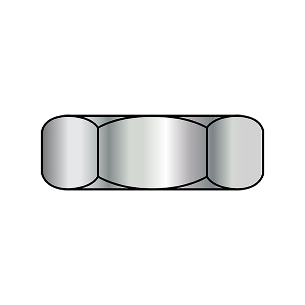 Machine Screw Nut, 1/4"-20, Steel, Nickel Plated, 3/16 in Ht, 5000 PK