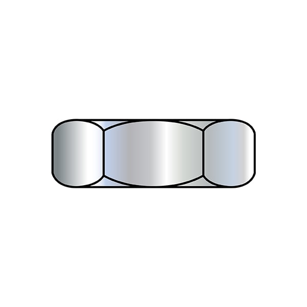 Machine Screw Nut, 1"-64, Steel, Zinc Plated, 5/32 in Ht, 10000 PK