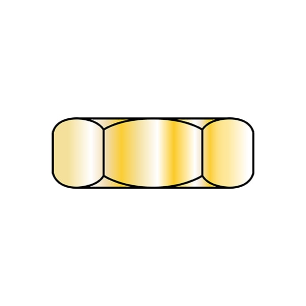 Jam Nut, 3/4"-10, Steel, Grade 8, Zinc Yellow, 27/64 in Ht, 400 PK