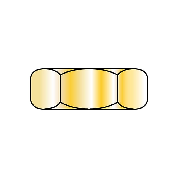 Jam Nut, 3/4"-10, Steel, Zinc Yellow, 39/64 in Ht, 400 PK