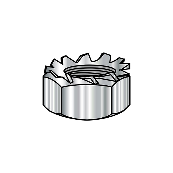 External Tooth K-Lock Lock Nut, #6-32, 18-8 Stainless Steel, Not Graded, 0.102 in Ht, 2000 PK