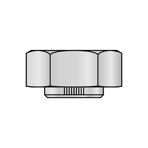 Lock Nut, 1-1/8"-12, Steel, Grade C, Wax, 0.636 in Ht, 20 PK