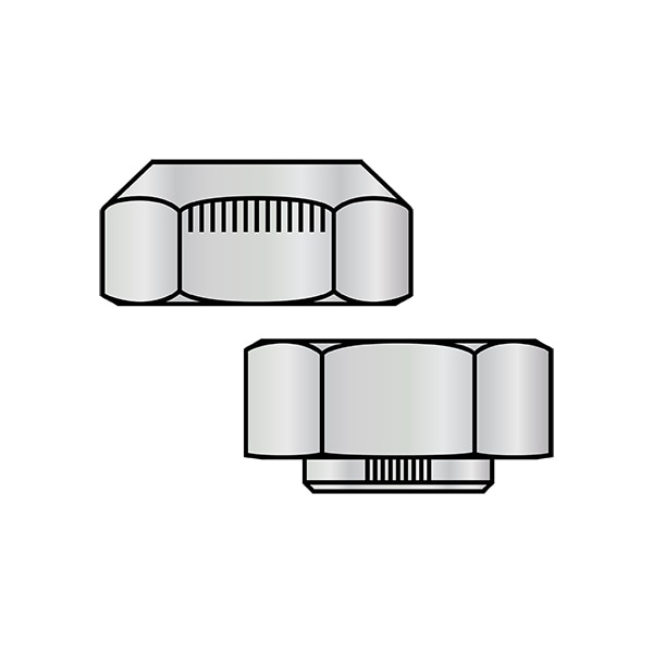 Lock Nut, 5/8"-11, Steel, Grade C, Wax, 0.329 in Ht, 200 PK
