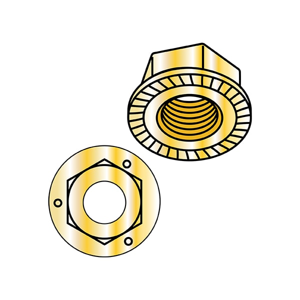 Lock Nut, 5/16"-18, Steel, Grade 5, Yellow Zinc, 0.17 in Ht, 1500 PK