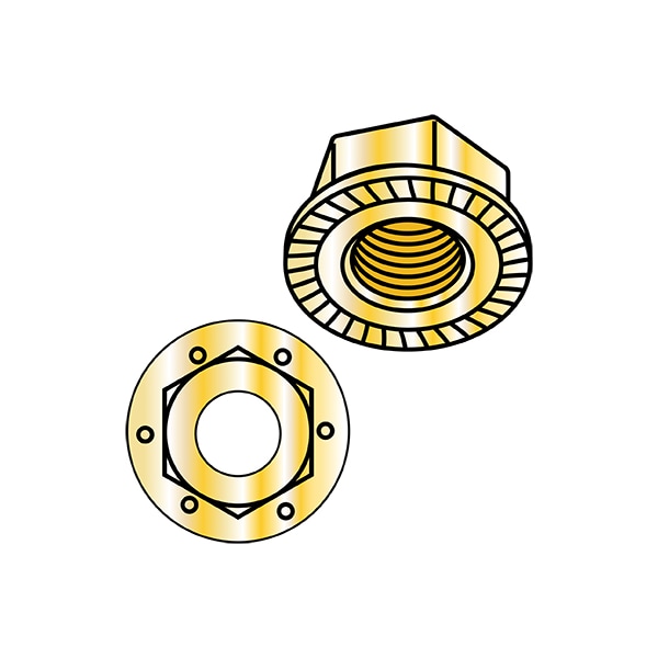 Lock Nut, 5/8"-11, Steel, Grade 8, Yellow Zinc, 0.4 in Ht, 150 PK
