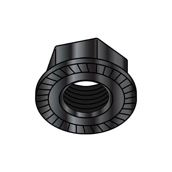 Lock Nut, 5/16"-18, Steel, Case Hardened, Black Oxide, 0.17 in Ht, 1500 PK