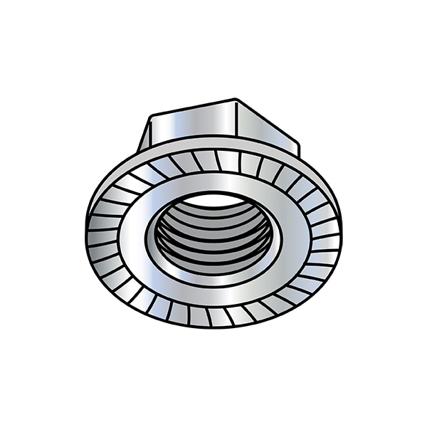 Lock Nut, 1/4"-20, Steel, Case Hardened, Zinc Plated, 0.14 in Ht, 2000 PK