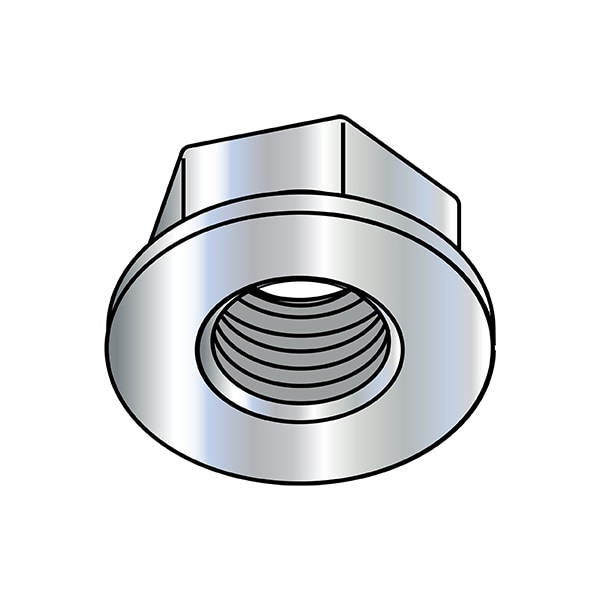 Lock Nut, 1/2"-13, Steel, Case Hardened, Zinc Plated, 0.31 in Ht, 250 PK