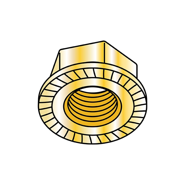 Lock Nut, 5/16"-18, Steel, Case Hardened, Yellow Zinc, 0.17 in Ht, 1500 PK