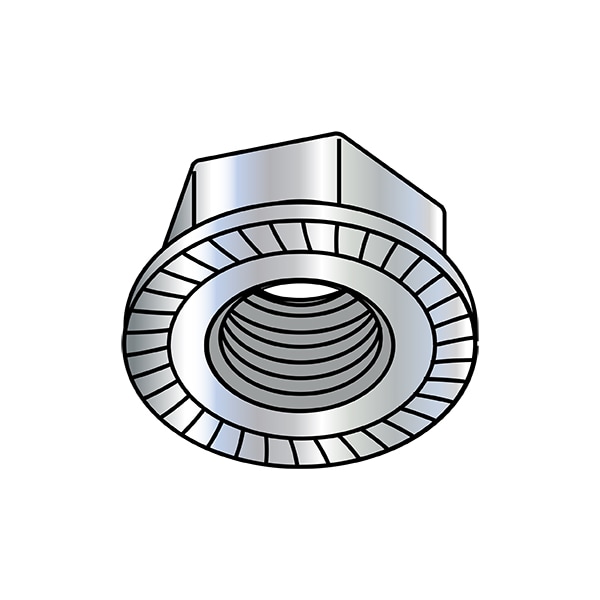 Lock Nut, 5/8"-11, Steel, Case Hardened, Zinc Baked, 0.4 in Ht, 150 PK