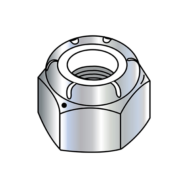Nylon Insert Lock Nut, 1/2"-13, Nylon, Grade 5, Zinc Plated, 0.464 in Ht, 600 PK