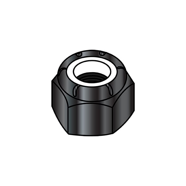 Nylon Insert Lock Nut, #4-40, Nylon, Black Zinc, 0.081 in Ht, 2000 PK