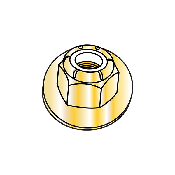 Lock Nut, 5/16"-18, Nylon, Grade 8, Yellow Zinc, 0.25 in Ht, 600 PK