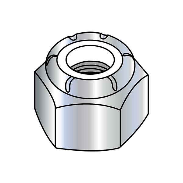 Lock Nut, 7/8"-9, Nylon, Zinc Plated, 0.79 in Ht, 40 PK