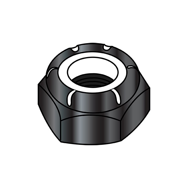 Nylon Insert Lock Nut, #6-32, Nylon, Black Zinc, 0.103 in Ht, 4000 PK
