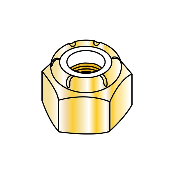 Nylon Insert Lock Nut, 5/8"-11, Nylon, Yellow Zinc, 100 PK