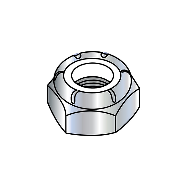 Nylon Insert Lock Nut, 1"-14, Nylon, Zinc Plated, 0.825 in Ht, 50 PK