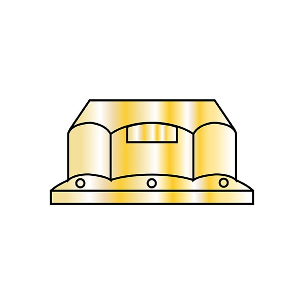 Top Lock Lock Nut, 1/2"-13, Steel, Grade G, Yellow Zinc, 0.26 in Ht, 600 PK