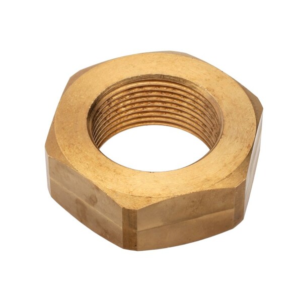 Jam Nut, 1-1/2"-12, Brass, Plain, 27/32 in Ht