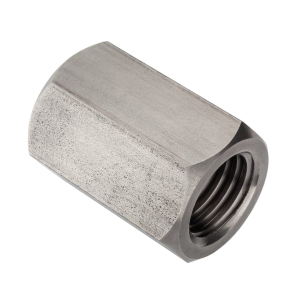 Coupling Nut Reducer, 5/8"-11 and 1"-8, Stainless Steel, Grade 18-8, Plain, 2 in Lg