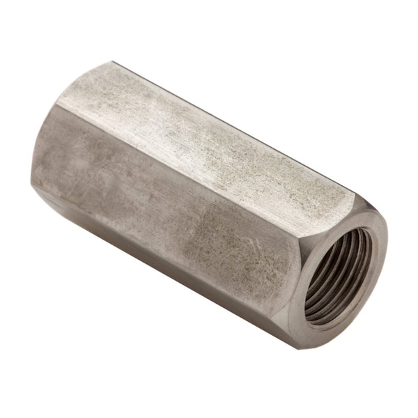 Coupling Nut, 3/4"-16, Stainless Steel, Grade 316, Plain, 2-1/4 in Lg, 1 in Hex Wd
