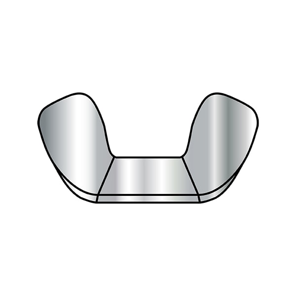 Wing Nut, #10-24, Stainless Steel, 0.47 in Ht, 0.91 in Max Wing Span, 500 PK